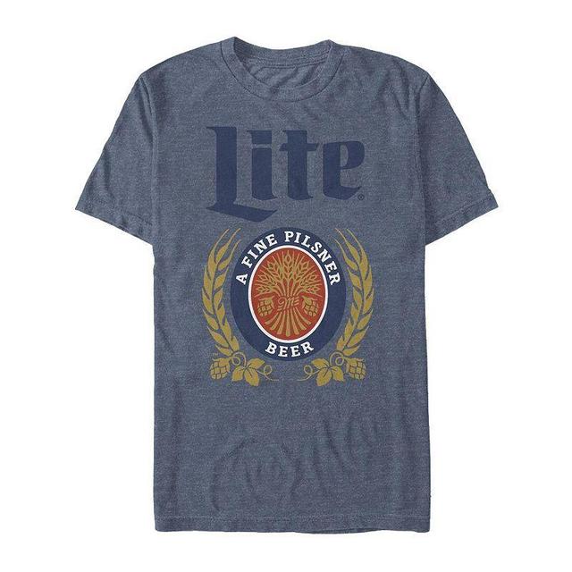 Mens Miller Lite A Fine Pilsner Logo Tee Navy Grey Product Image