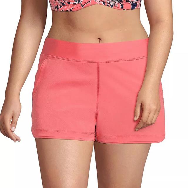 Plus Size Lands End 3 Quick Dry Swim Board Shorts With Panty, Womens Product Image