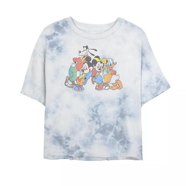 Juniors Disney Mickey Mouse & Friends 90s Style Portrait Bombard Wash Crop Graphic Tee, Womens Product Image