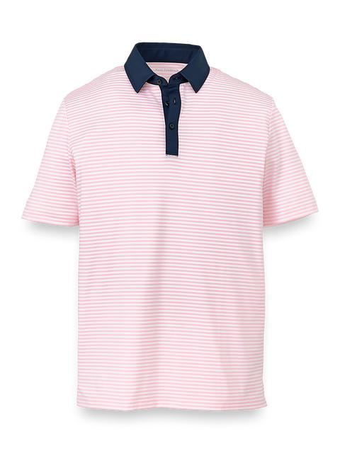 Performance Blend Three Button Polo - Pink Product Image