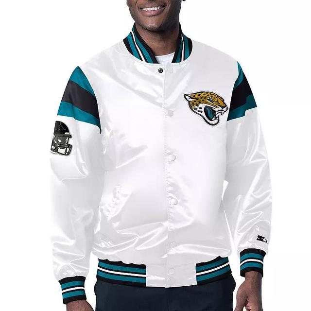 Mens Starter White Jacksonville Jaguars Satin Full-Snap Varsity Jacket Product Image