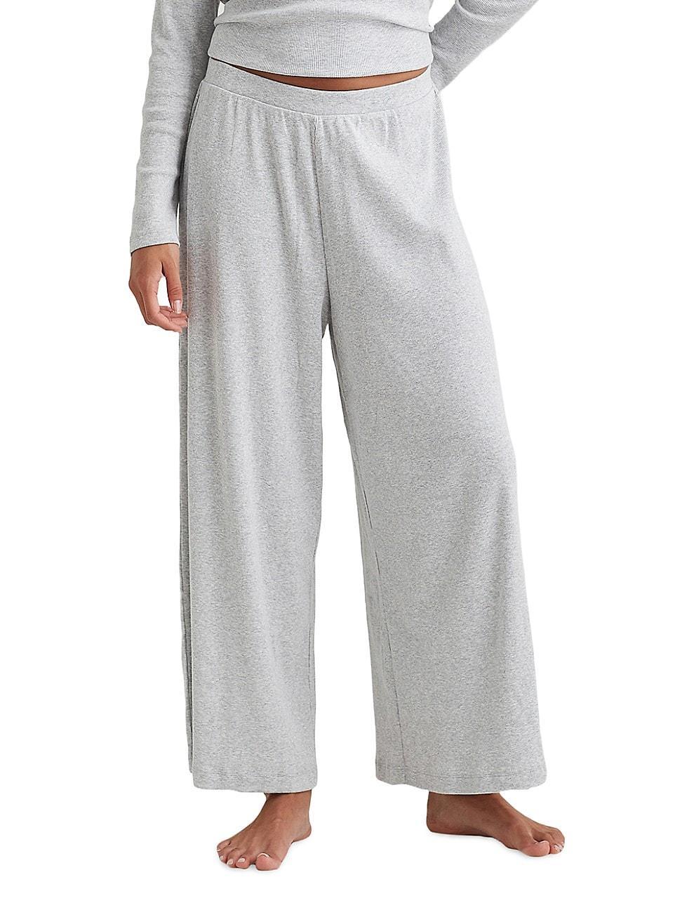 Womens Cotton Wide-Leg Pants Product Image