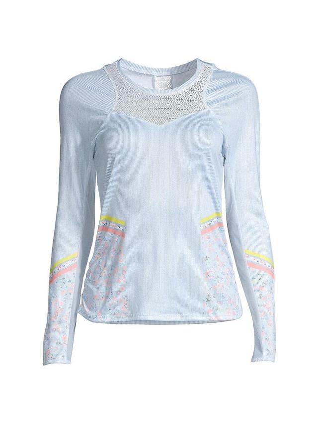 Womens Chambray Blossom Long-Sleeve Top Product Image