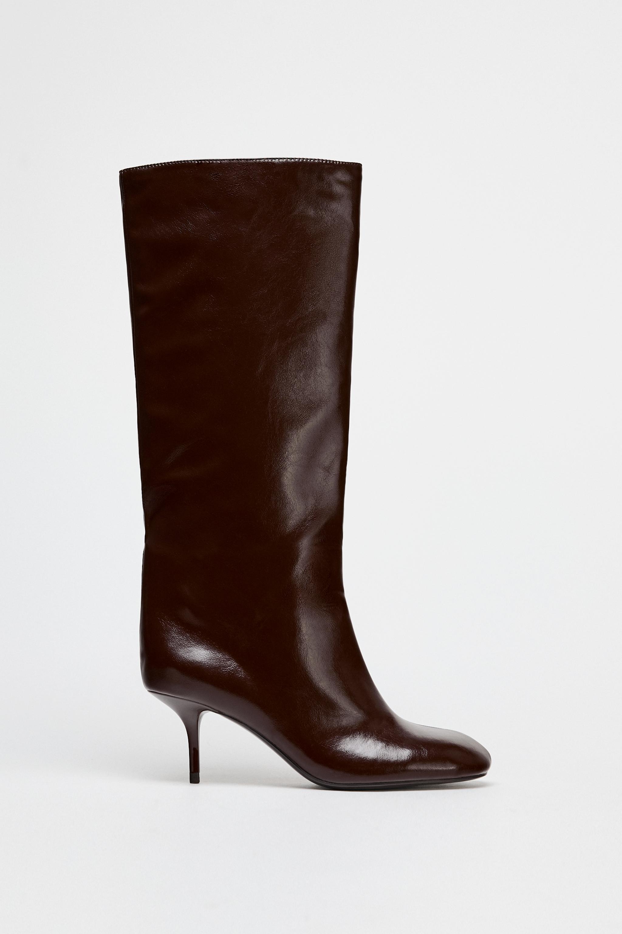 TALL SHAFT THIN HEELED BOOTS Product Image