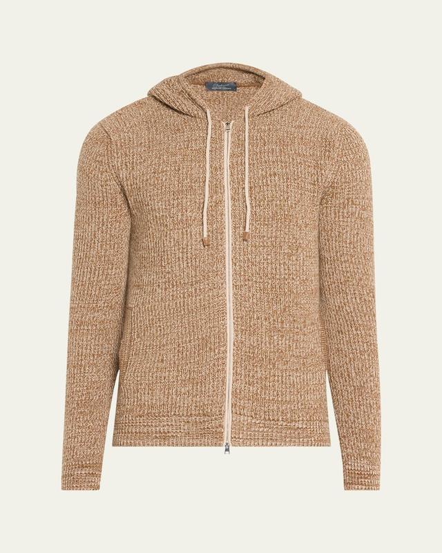 Mens Cashmere Rib Full-Zip Hoodie Product Image