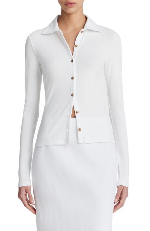 Long-Sleeve Collared Button-Front Top Product Image