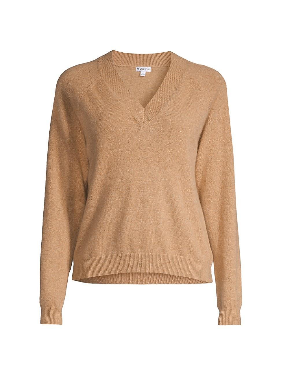 Womens V-Neck Cashmere Sweater product image