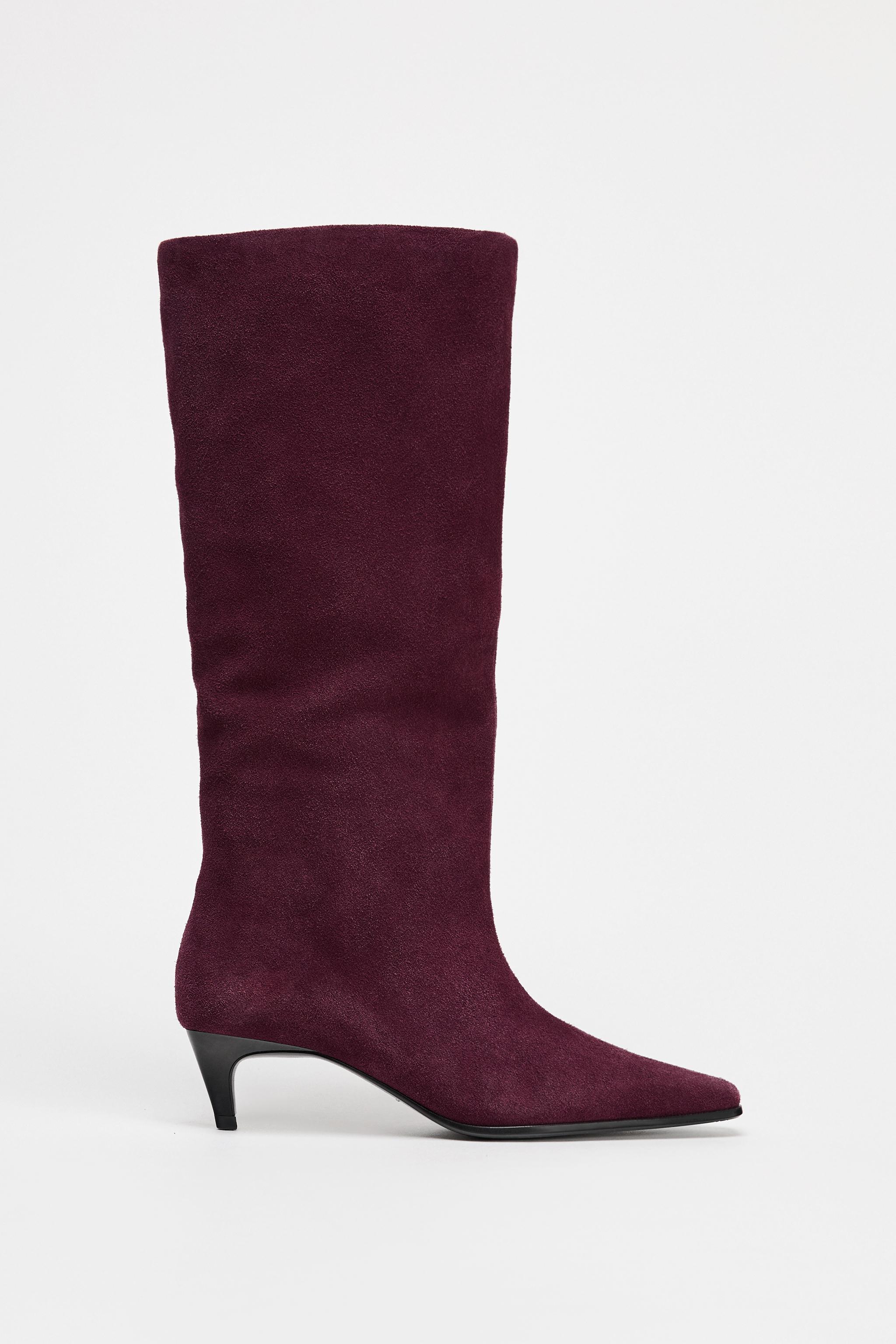 HEELED SUEDE BOOTS Product Image