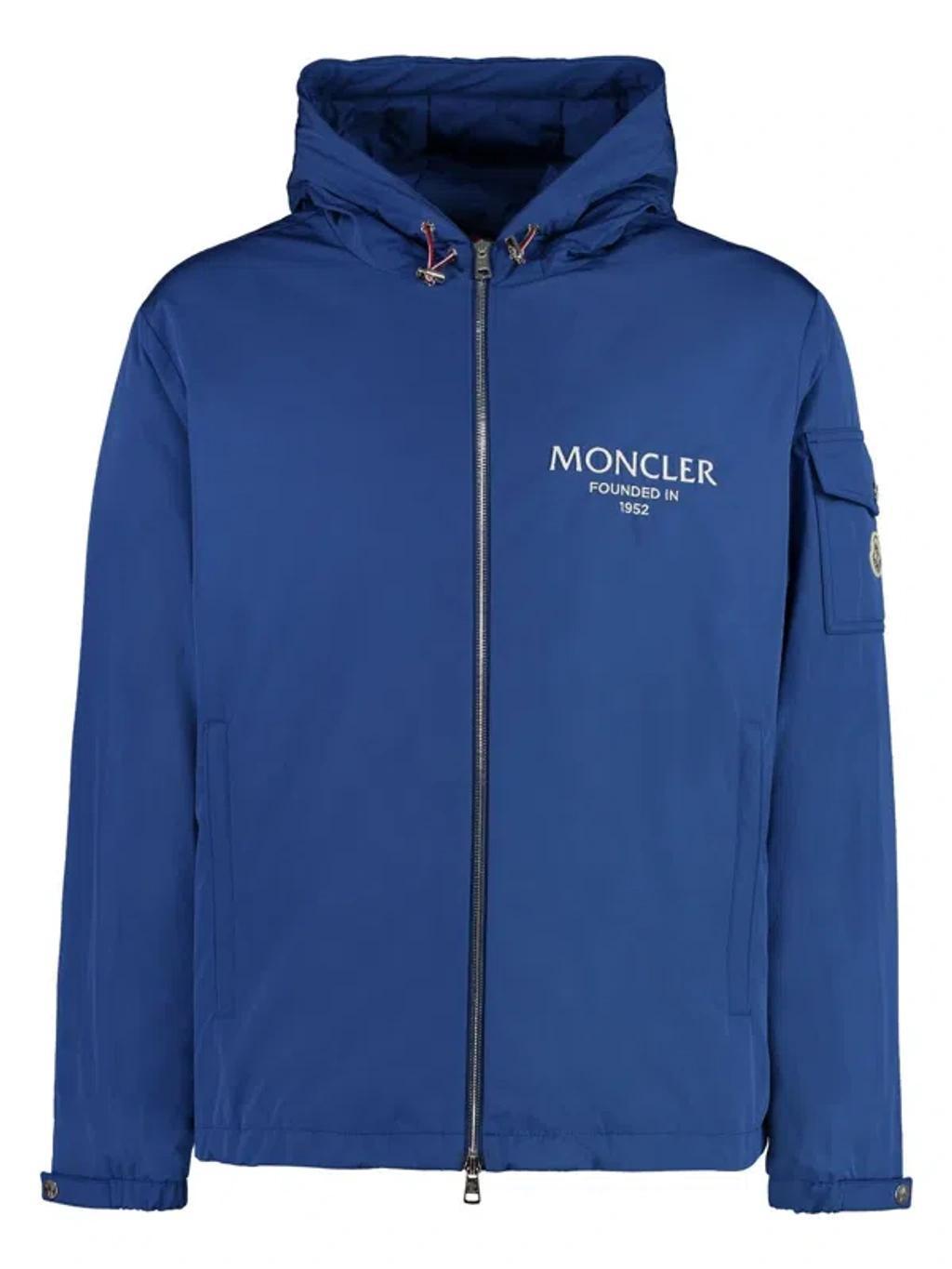 MONCLER Granero Hooded Windbreaker In Blue Product Image