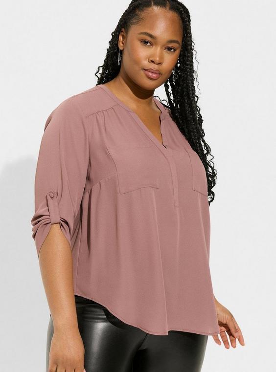 Harper Georgette Pullover 3/4 Sleeve Blouse Product Image