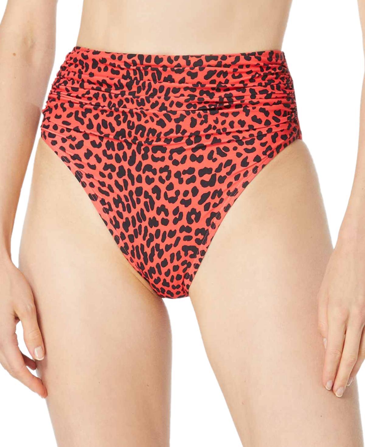 Michael Michael Kors Womens High Waist Animal-Print Bikini Bottoms Product Image