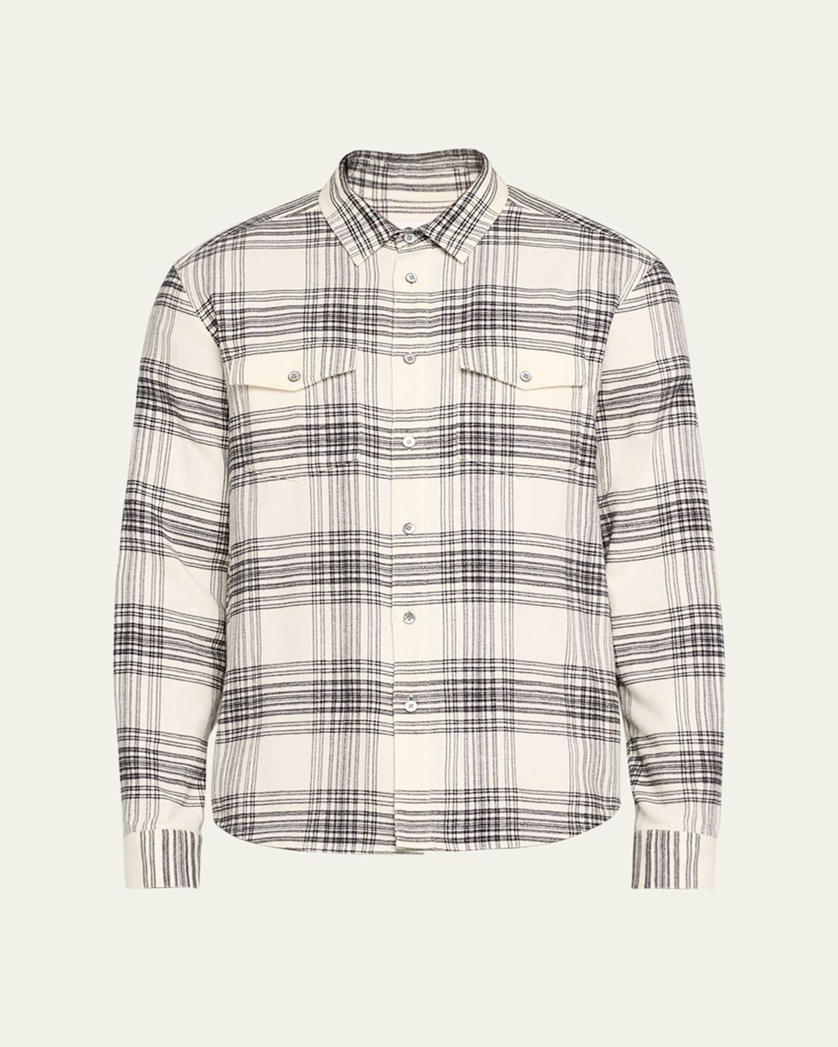 Mens Spring Plaid Button-Front Shirt Product Image