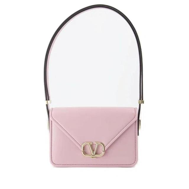 VALENTINO GARAVANI Valentino Logo Plaque Foldover Top Small Shoulder Bag In Pink Product Image