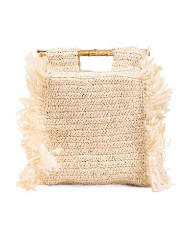 Straw Casey Bamboo Handle Bag For Women Product Image