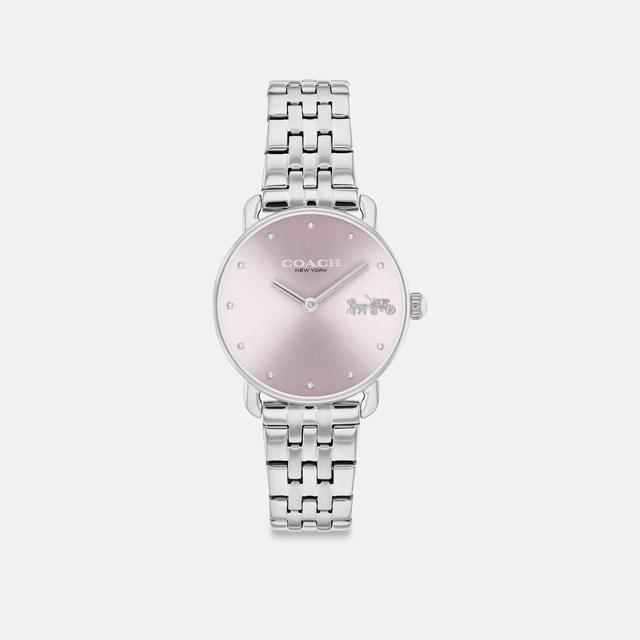 COACH Womens Crystal Pink Dial Elliot Quartz Analog Stainless Steel Bracelet Watch Product Image