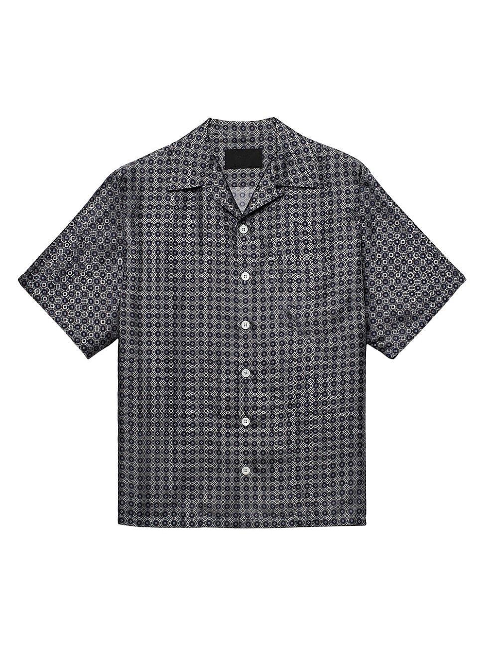 Mens Short-Sleeved Silk Shirt Product Image