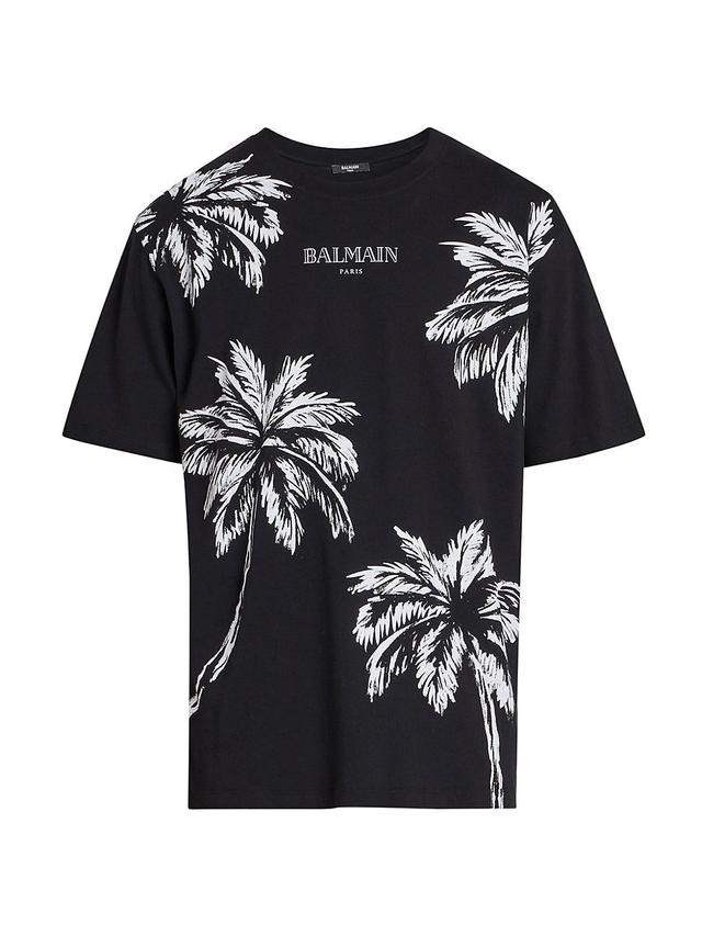 Mens Palm Tree Cotton T-Shirt Product Image