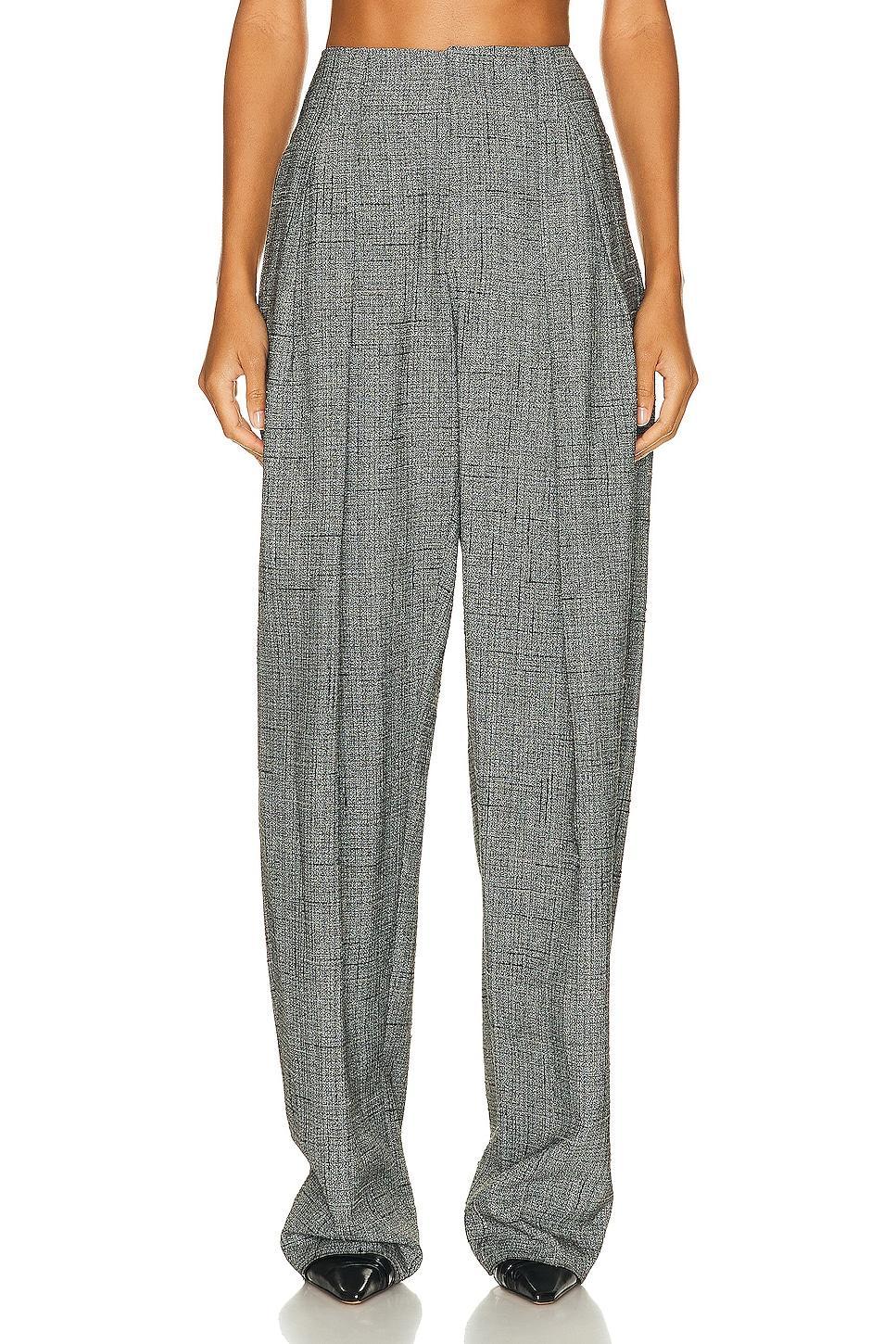 Bottega Veneta 3D Criss Cross Viscose Silk Trousers in Grey Product Image