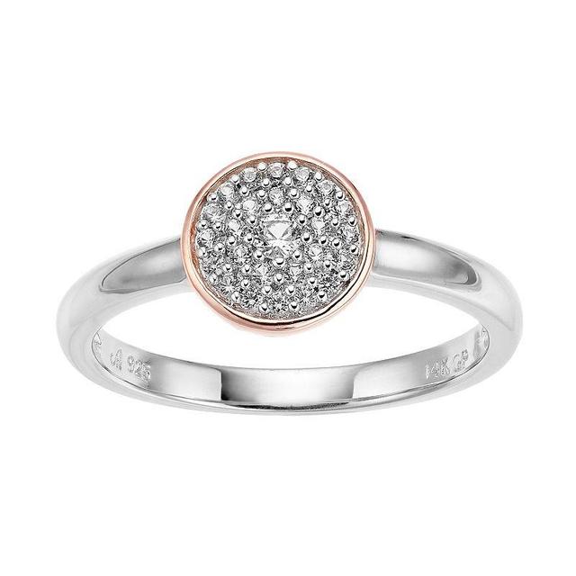 14k Rose Gold over Sterling Silver Lab-Created White Sapphire Ring, Womens Pink Tone Product Image