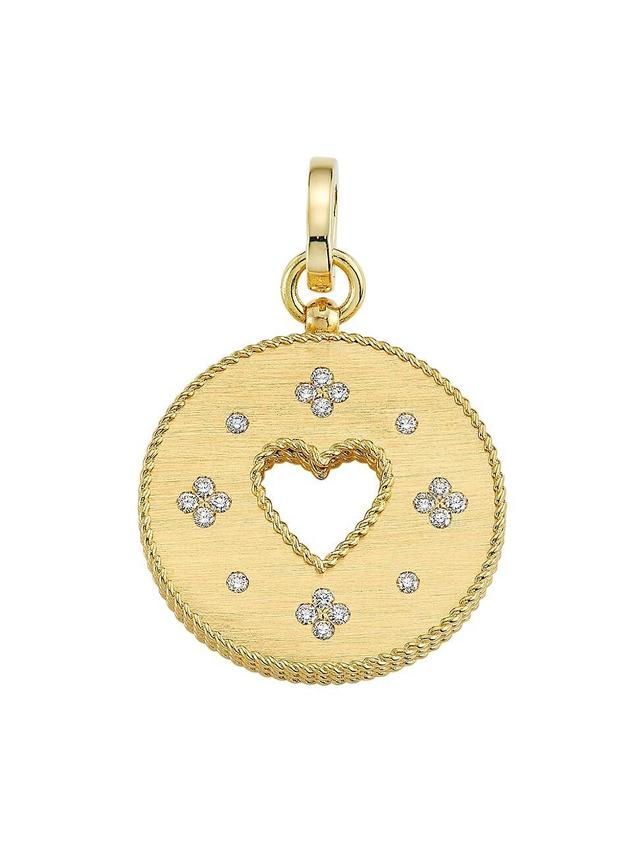 Womens Venetian Princess 18K Yellow Gold & 0.27 TCW Diamond Large Heart Medallion Pendant Product Image