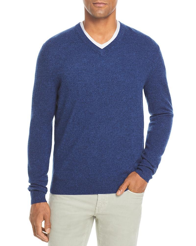 The Mens Store at Bloomingdales Ocean Blue Cashmere V-Neck Sweater - Exclusive Product Image