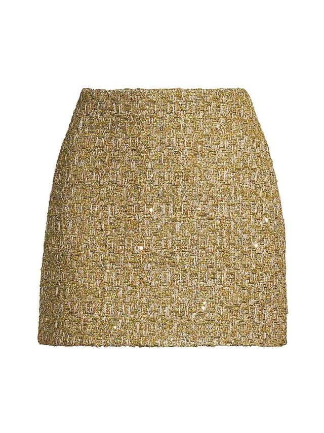 Womens Metallic Tweed Miniskirt Product Image