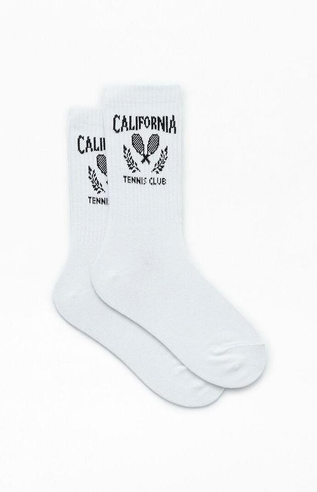 PacSun Womens California Tennis Club Crew Socks - White/black Product Image