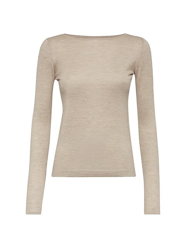 Womens Cashmere And Silk Sparkling Lightweight Sweater Product Image