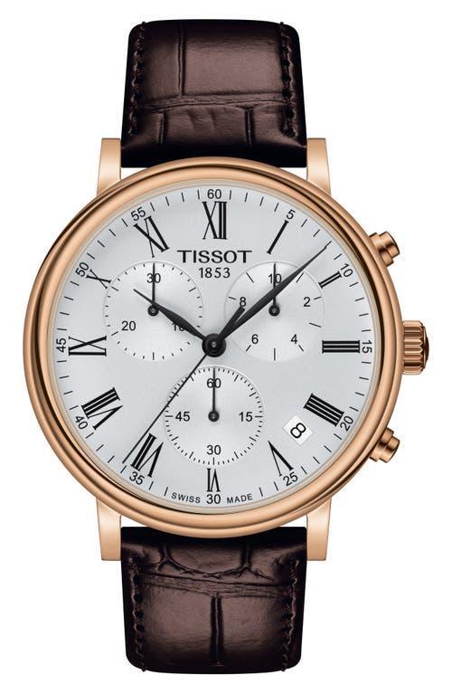 Tissot T-Classic Carson Premium Chronograph Leather Strap Watch, 41mm Product Image