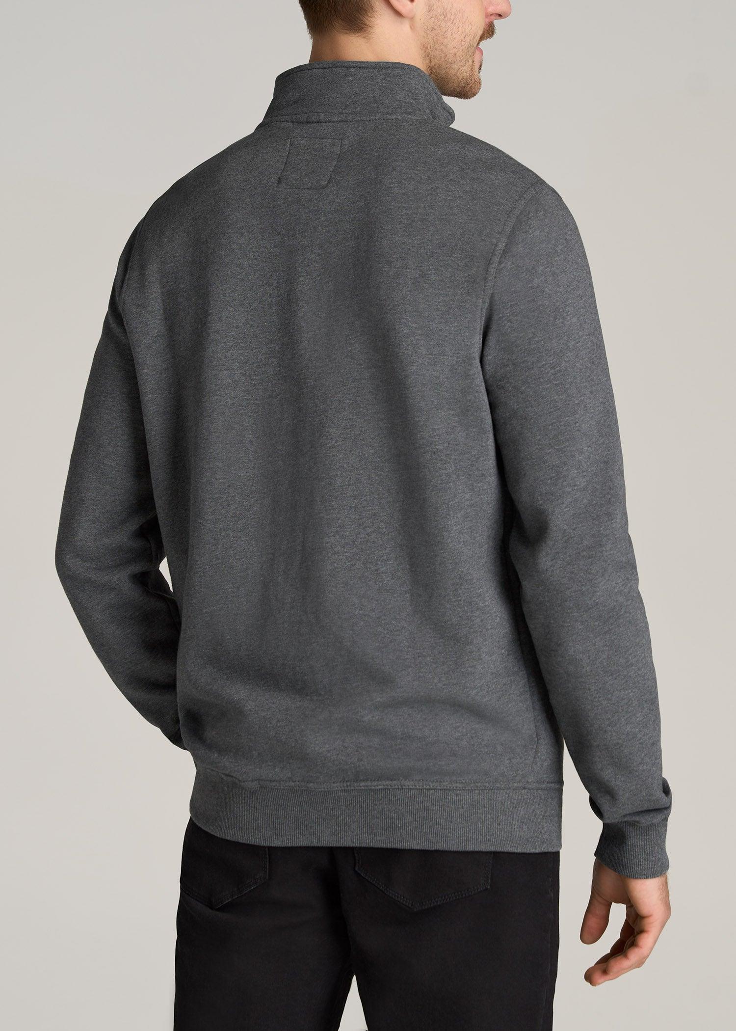 Wearever Fleece Quarter-Zip Tall Men's Sweatshirt in Charcoal Mix Male Product Image