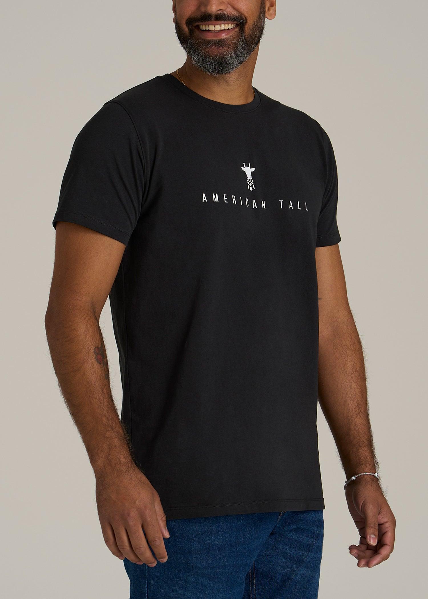 Logo Tee for Tall Men in Black Product Image