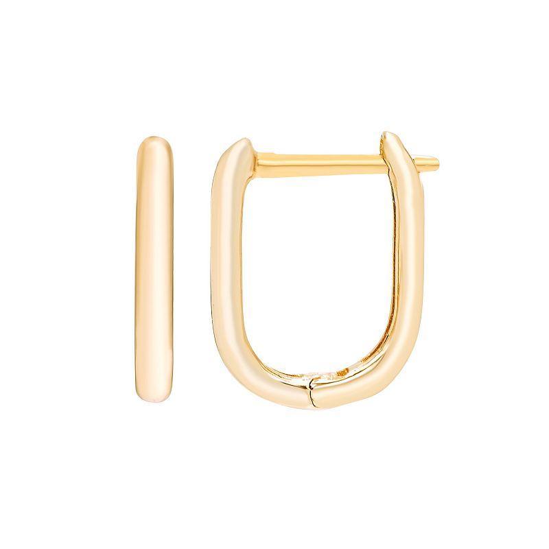 Theia Sky 14k Gold Slim U-Shaped Huggie Earrings, Womens, Yellow Product Image