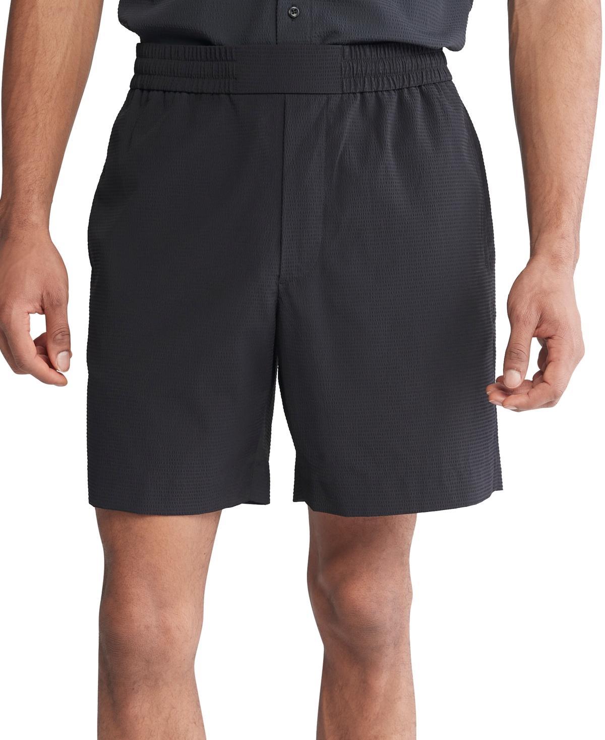 Calvin Klein Mens Classic-Fit Textured 7 Seersucker Shorts Product Image