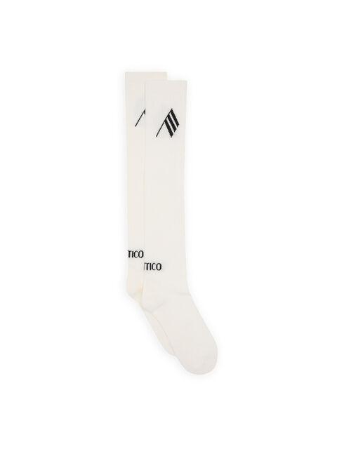 White and black long length socks Product Image