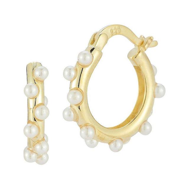 Sunkissed Sterling Freshwater Cultured Pearl Hoop Earrings, Womens, Gold Tone Product Image