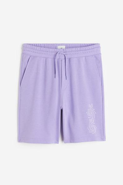 H & M - COOLMAX Relaxed Fit Sweatshorts - Purple Product Image