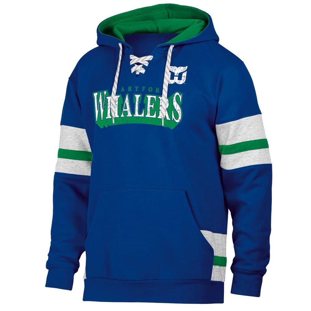 NHL Hartford Whalers Mens Vintage Lace Up Fleece Hooded Sweatshirt Product Image