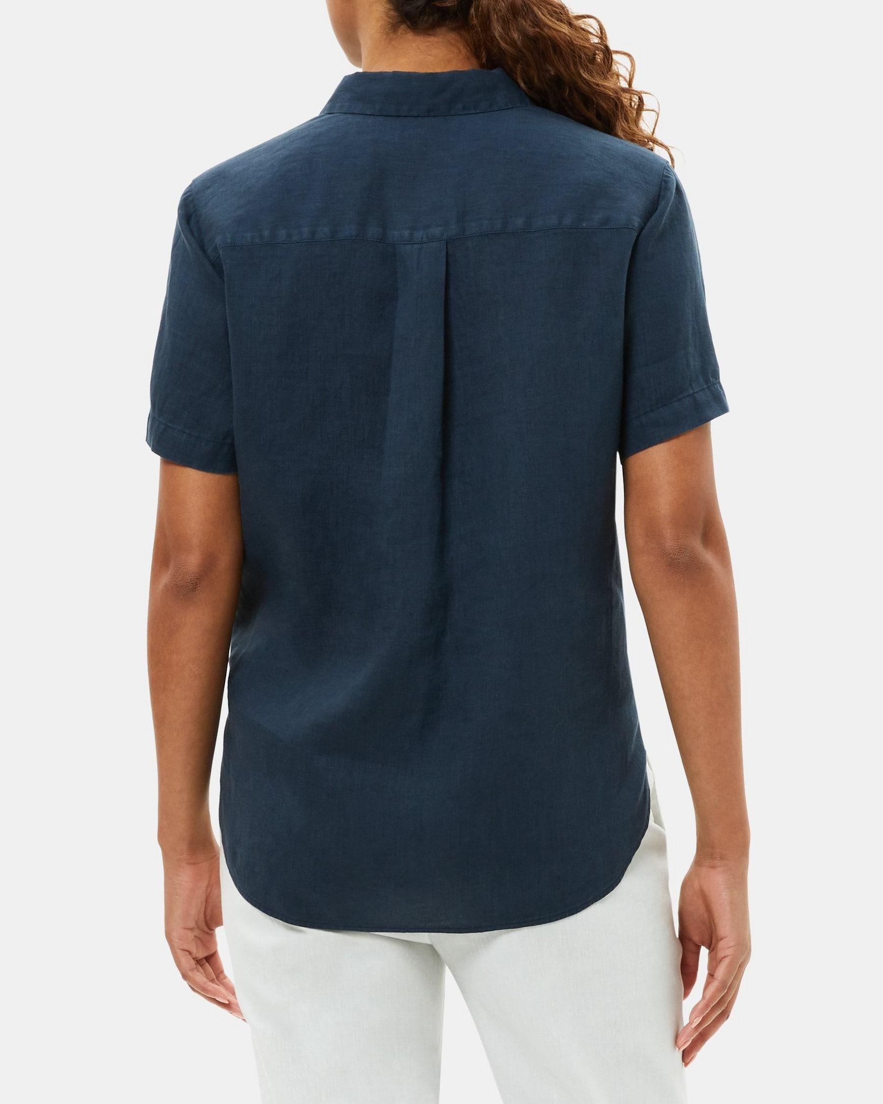 Tie-Front Shirt in Linen Product Image