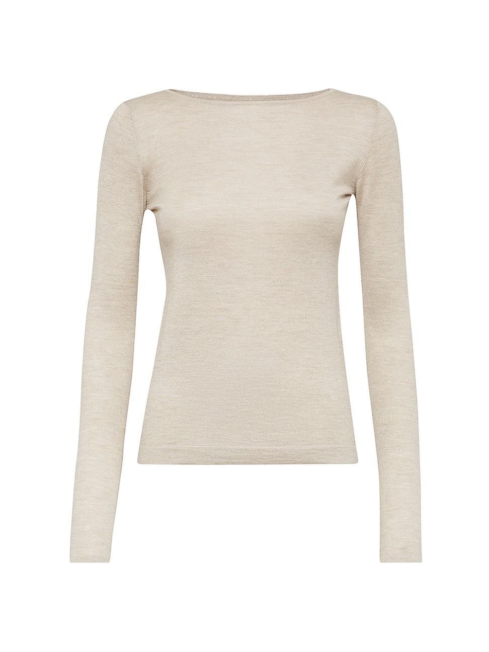 Womens Cashmere and Silk Lightweight Sweater Product Image