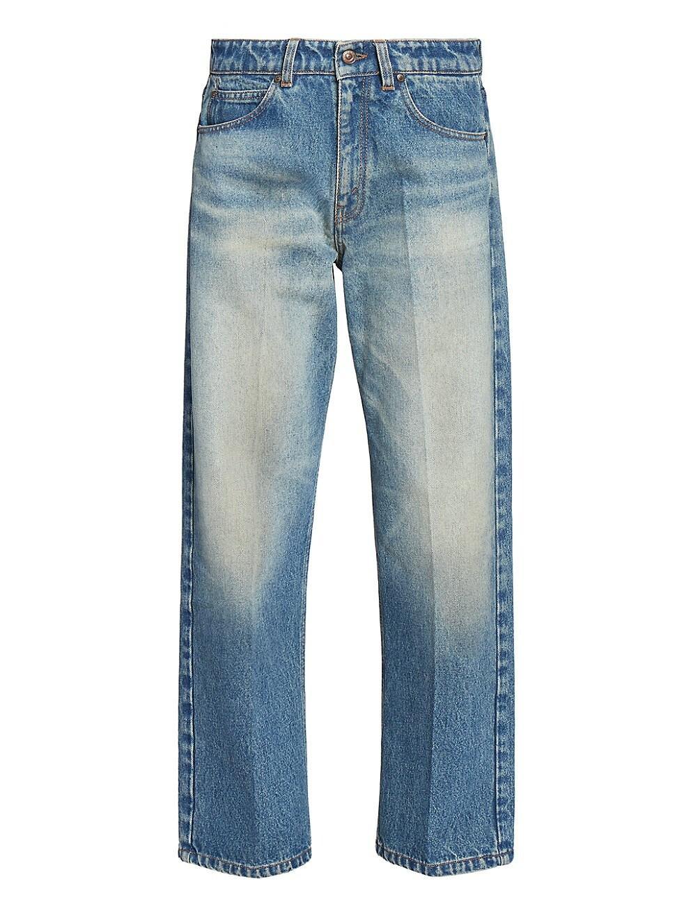 Womens Mid-Rise Relaxed Straight-Leg Jeans product image