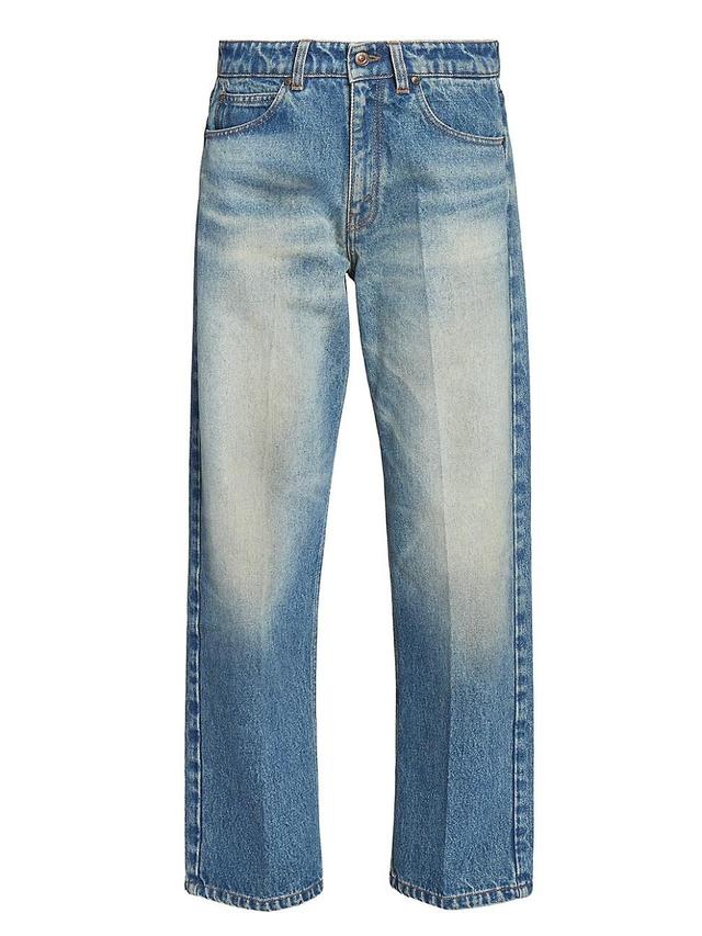Womens Mid-Rise Relaxed Straight-Leg Jeans Product Image
