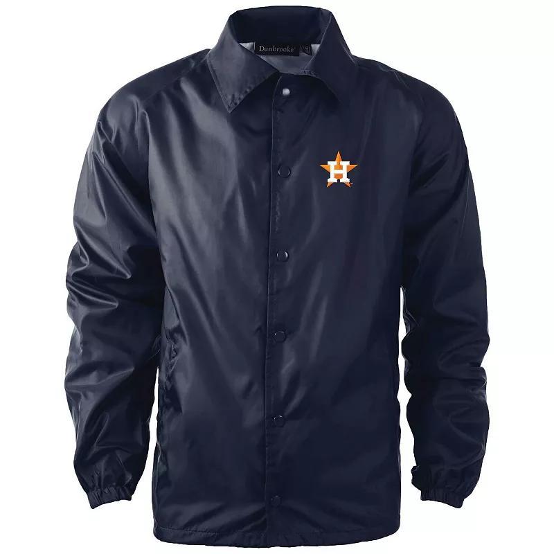 Mens Dunbrooke Navy Houston Astros Coachs Raglan Full-Snap Windbreaker Jacket Product Image