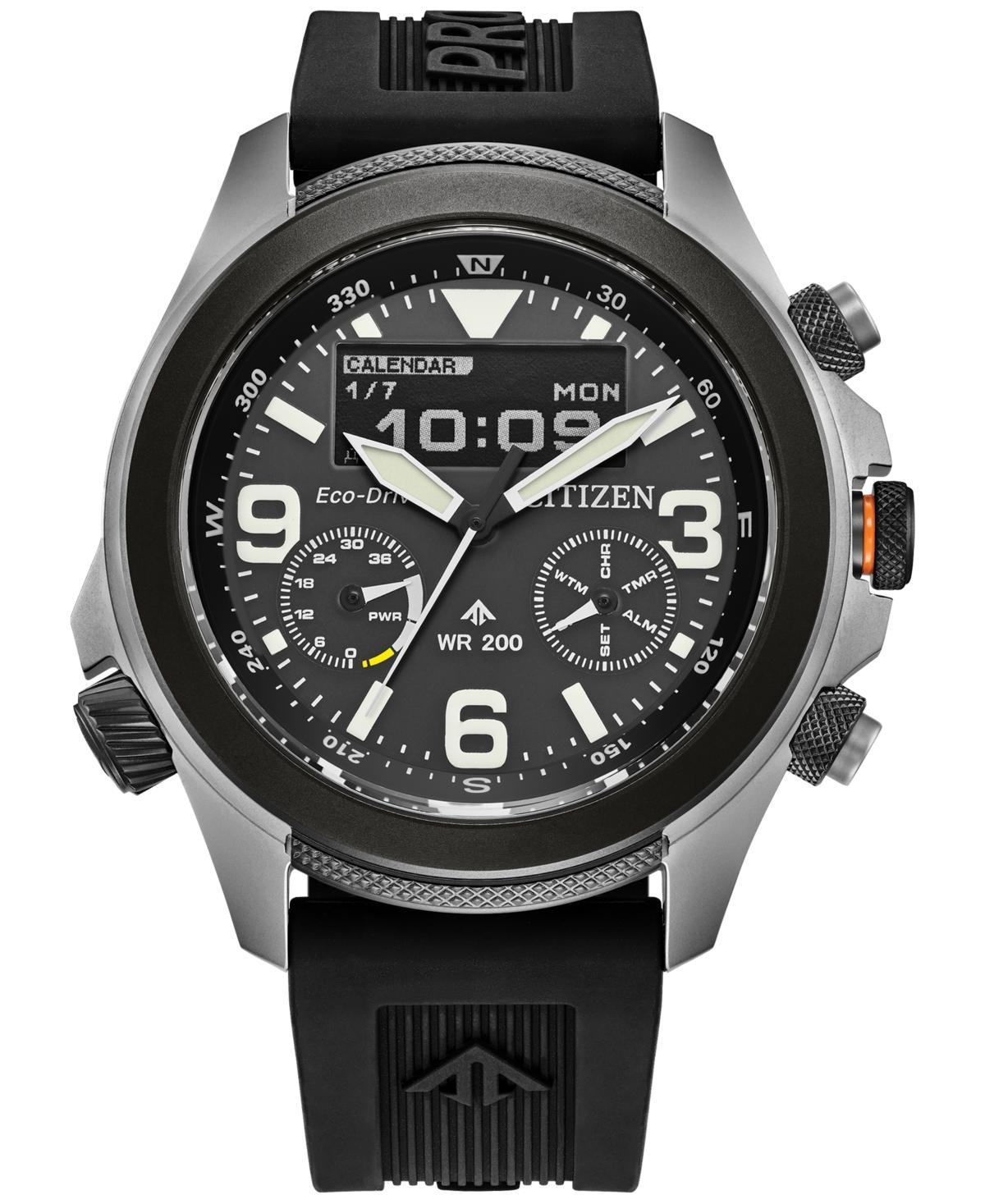 Citizen Mens Eco WR200 Chronograph Black Strap Watch Product Image