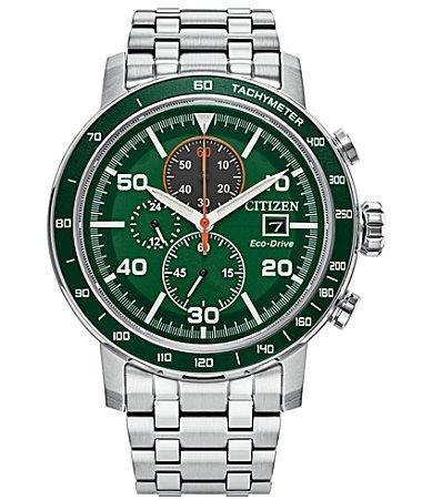 Citizen Eco-Drive Mens Chronograph Weekender Stainless Steel Bracelet Watch 44mm Product Image