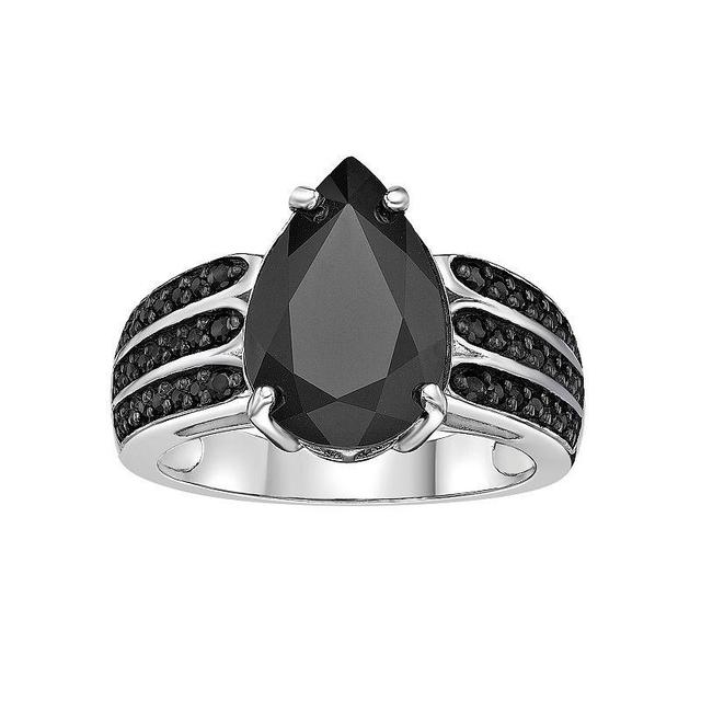 Gemminded Sterling Silver Black Onyx & Black Spinel Ring, Womens Product Image