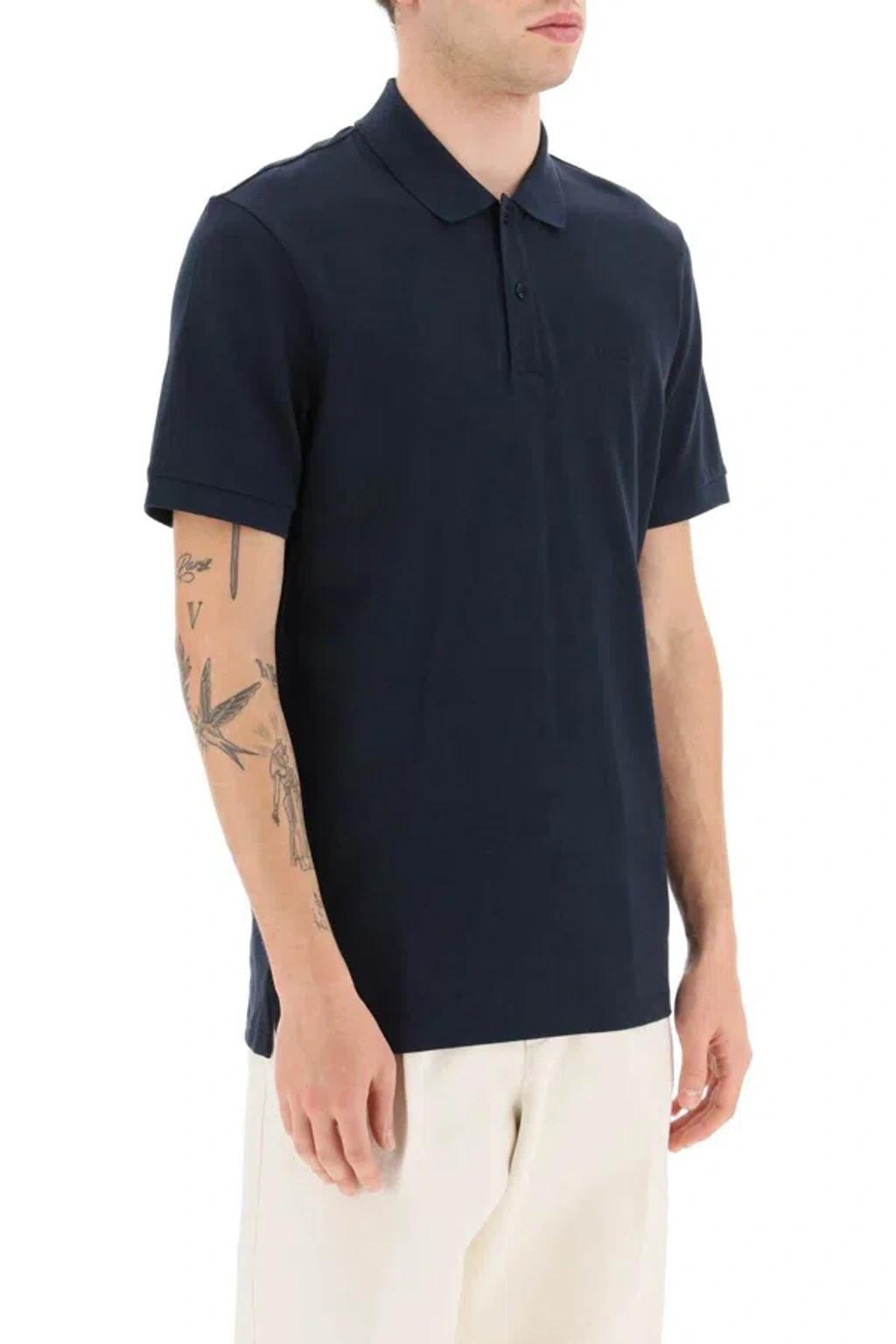 HUGO BOSS Boss Organic Cotton Pallas Polo Shirt Men In Blue Product Image