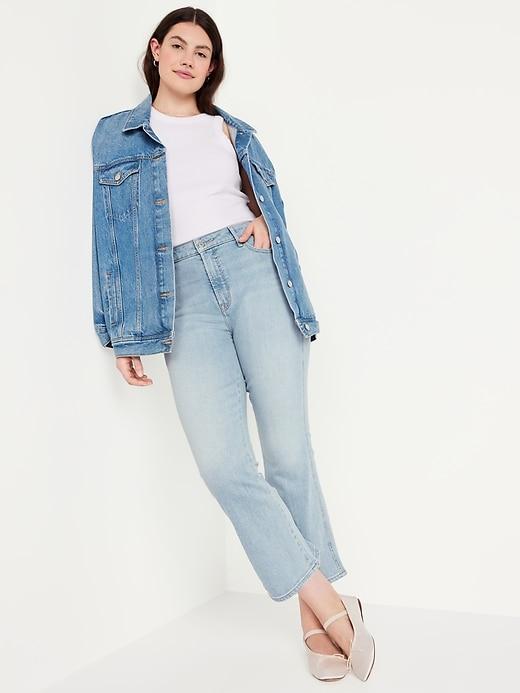 High-Waisted Vintage Crop Flare Jeans Product Image