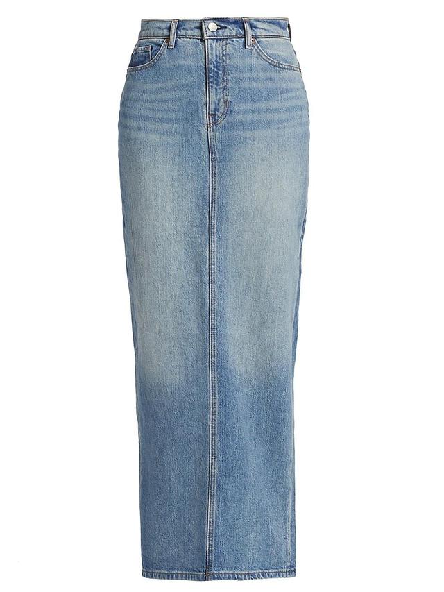 Womens Daria Cotton-Blend Denim Maxi Skirt Product Image