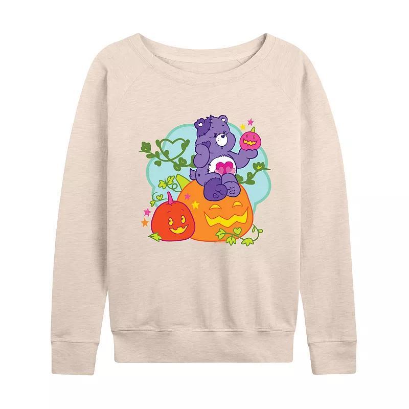 Womens Care Bears Halloween Pumpkin Lightweight French Terry Sweatshirt Heather Grey Product Image