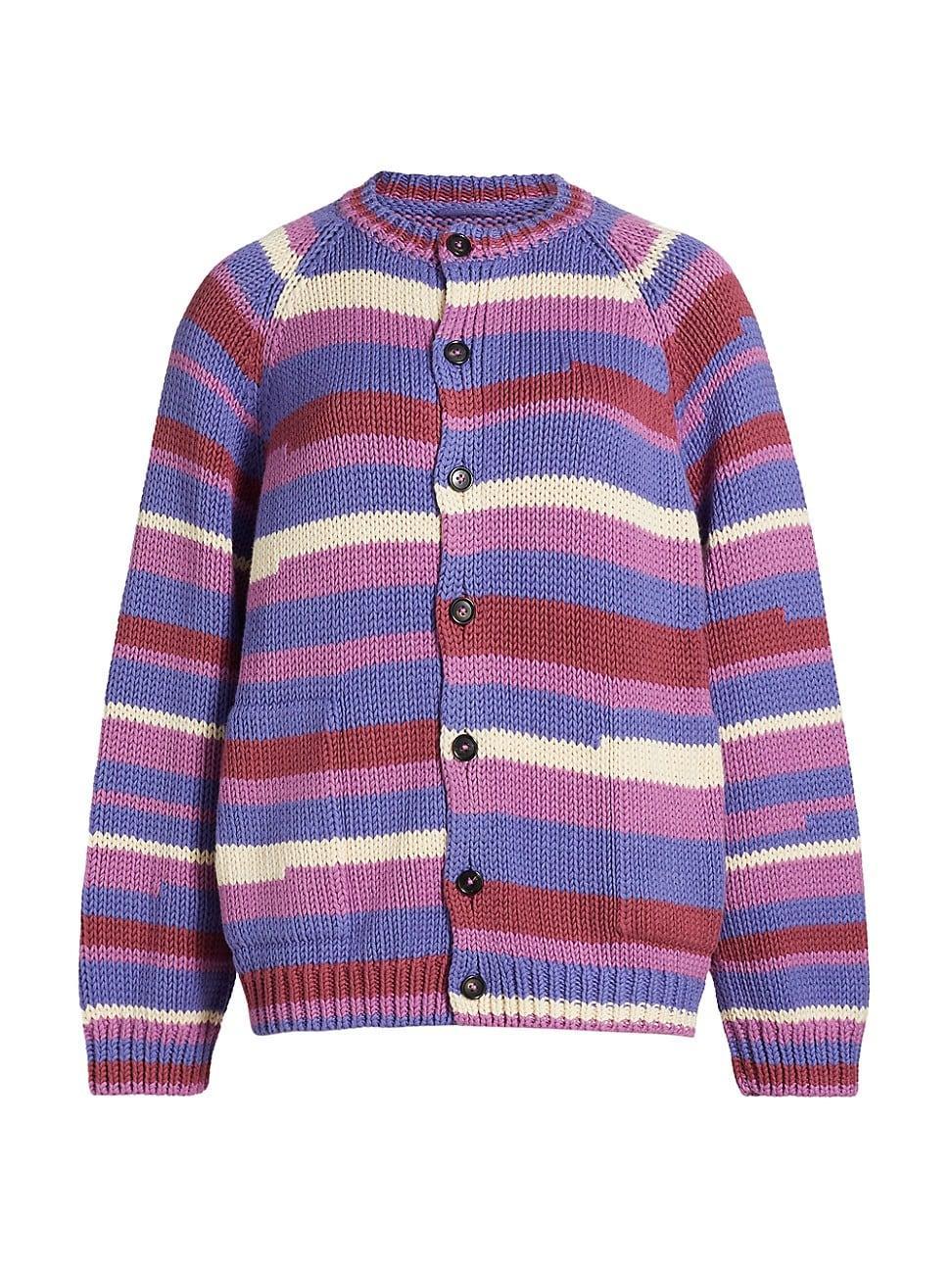 Womens Flynn Striped Cotton Cardigan Product Image